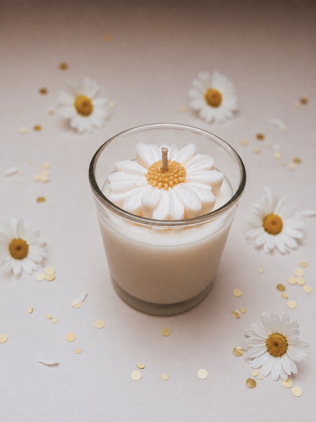 🌼 Linen Daisy – Geurkaars