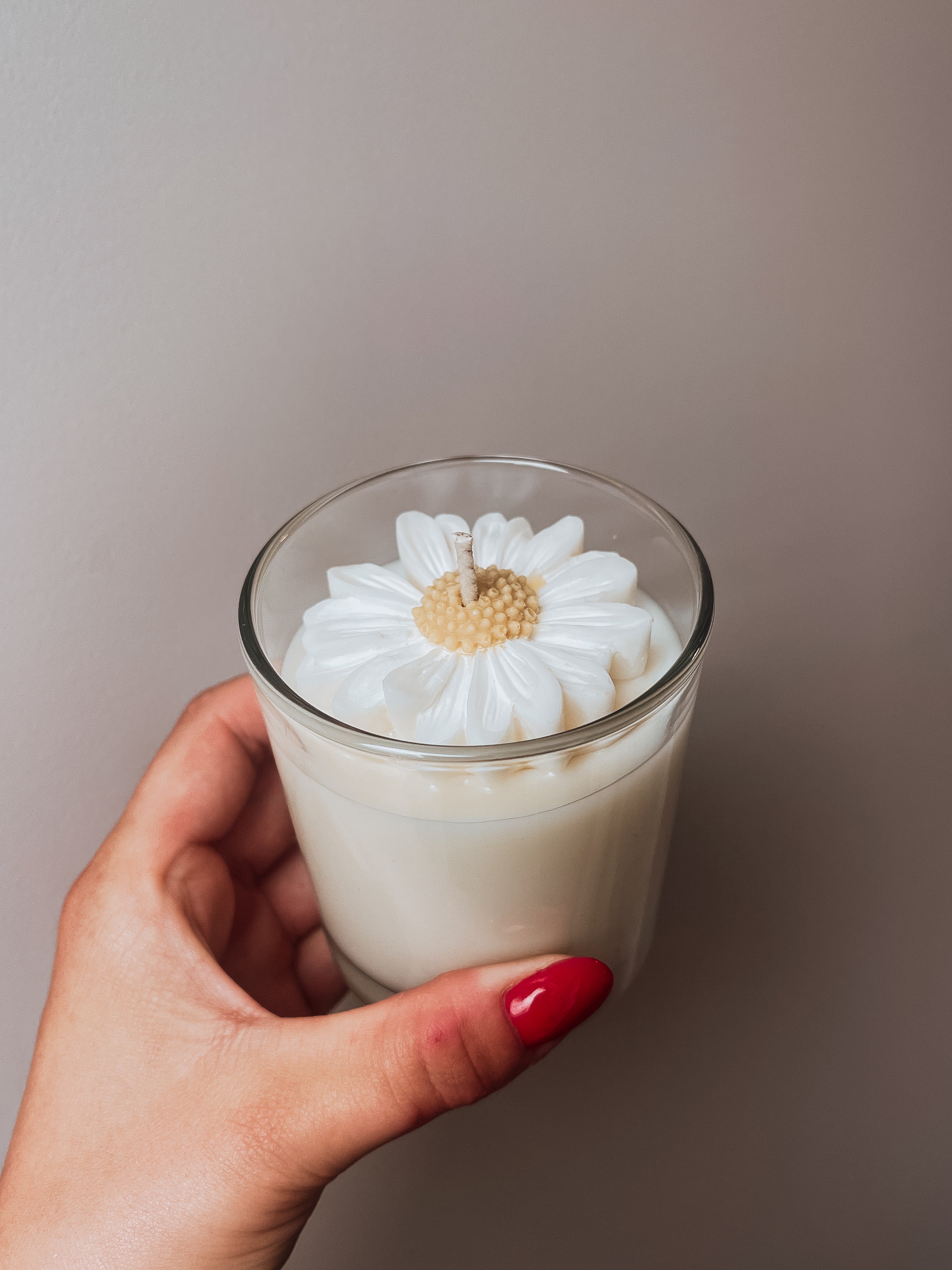 🌼 Linen Daisy – Geurkaars