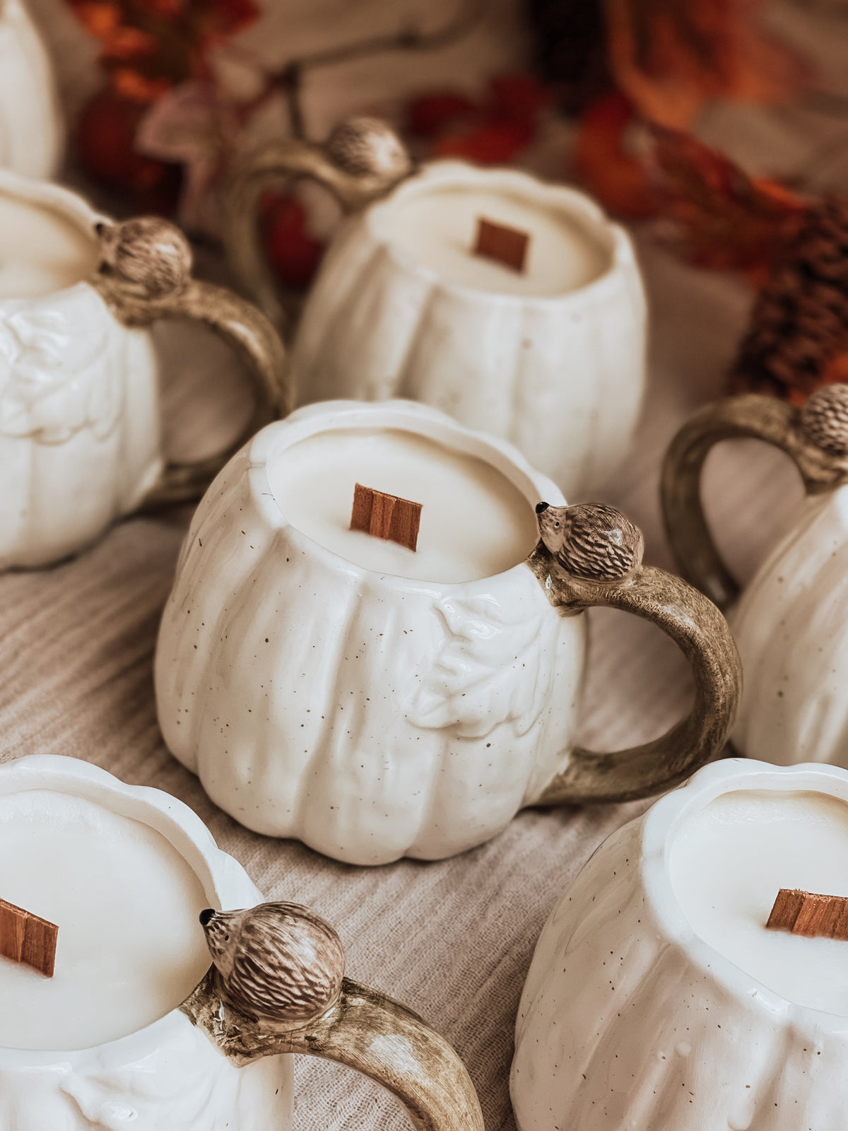 Pumpkin Mug White Hedgehog 🦔 Geurkaars