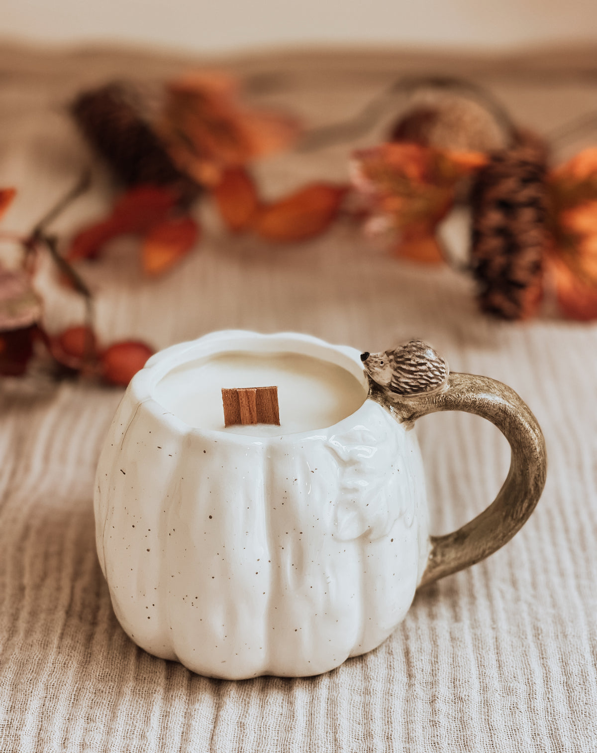 Pumpkin Mug White Hedgehog 🦔 Geurkaars