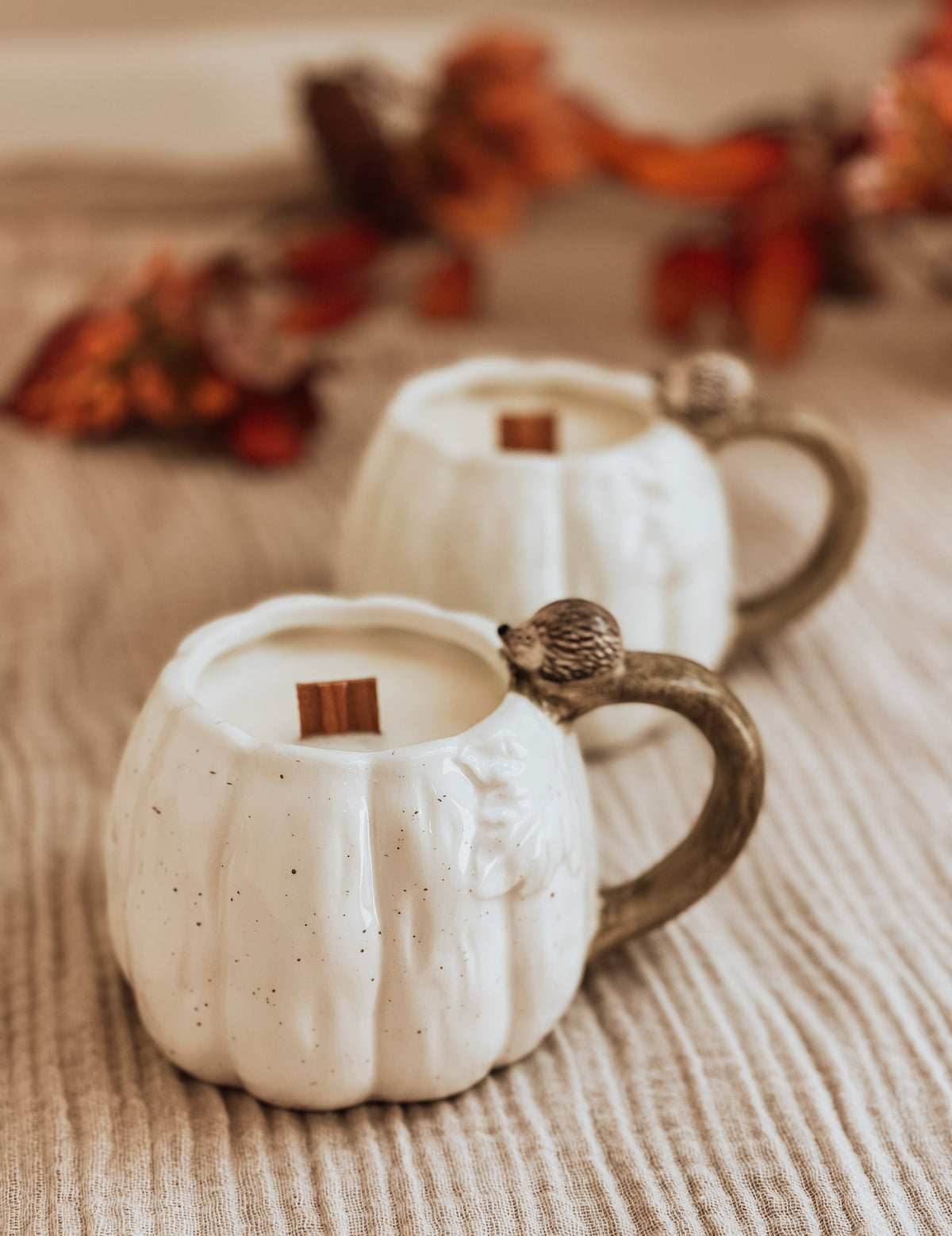 Pumpkin Mug White Hedgehog 🦔 Geurkaars