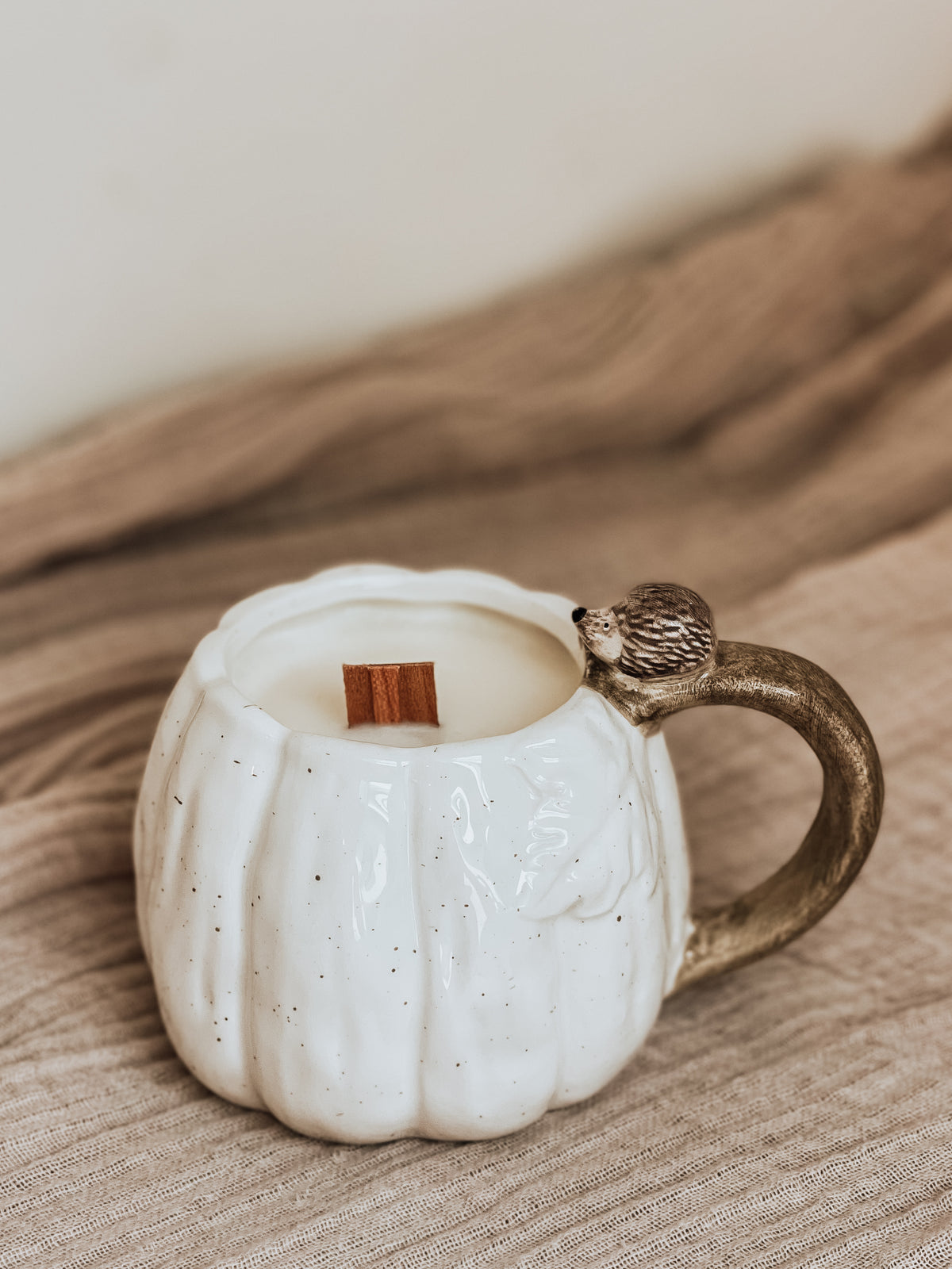 Pumpkin Mug White Hedgehog 🦔 Geurkaars